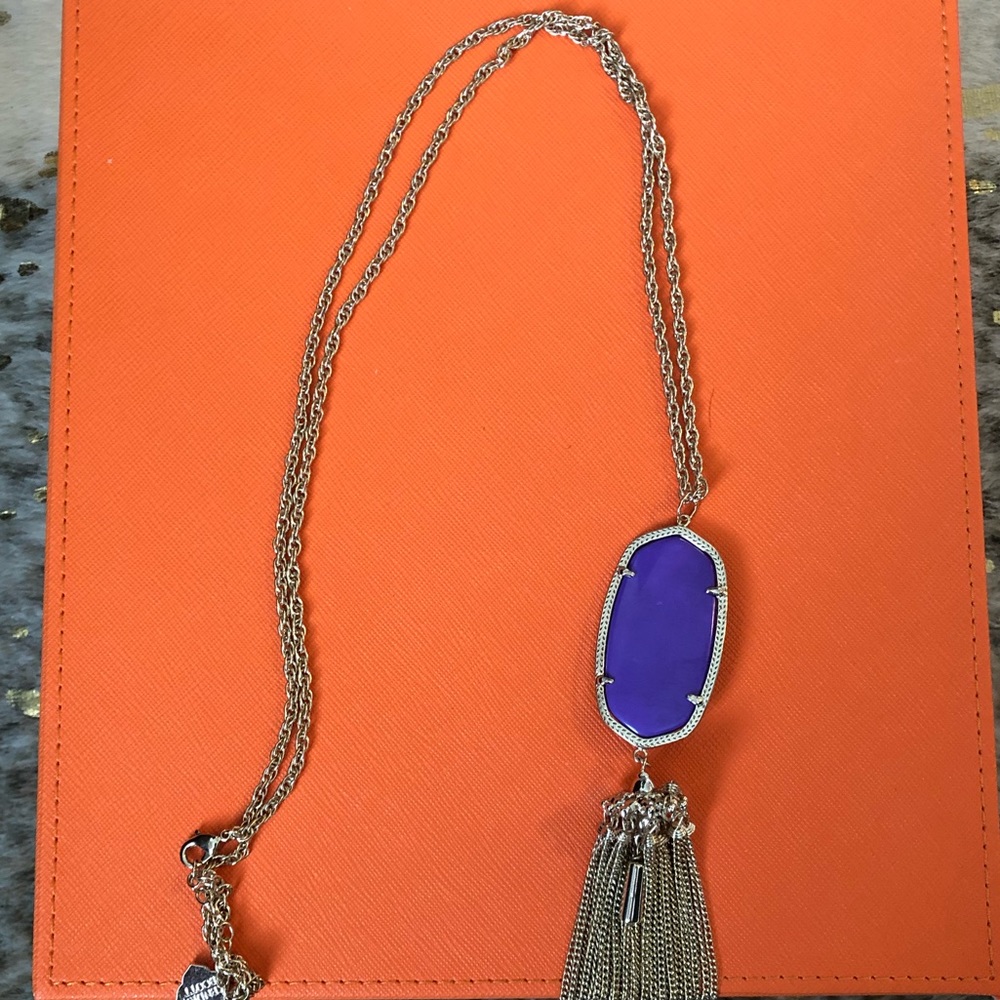 Long Kendra Scott purple/gold necklace